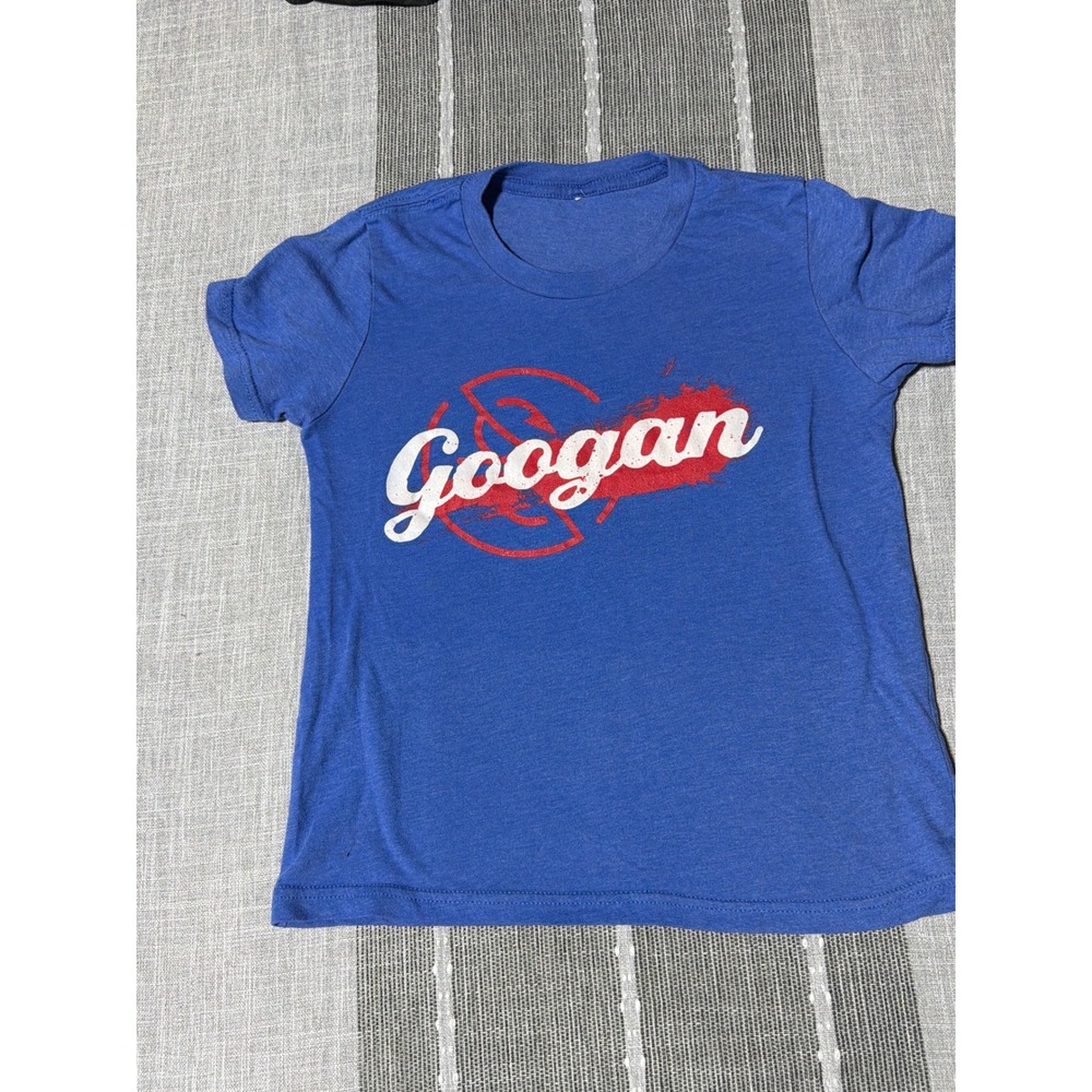 Googan‎ Squad Youth medium  Blue Graphic T-Shirt Fishing Short Sleeve Crew Neck